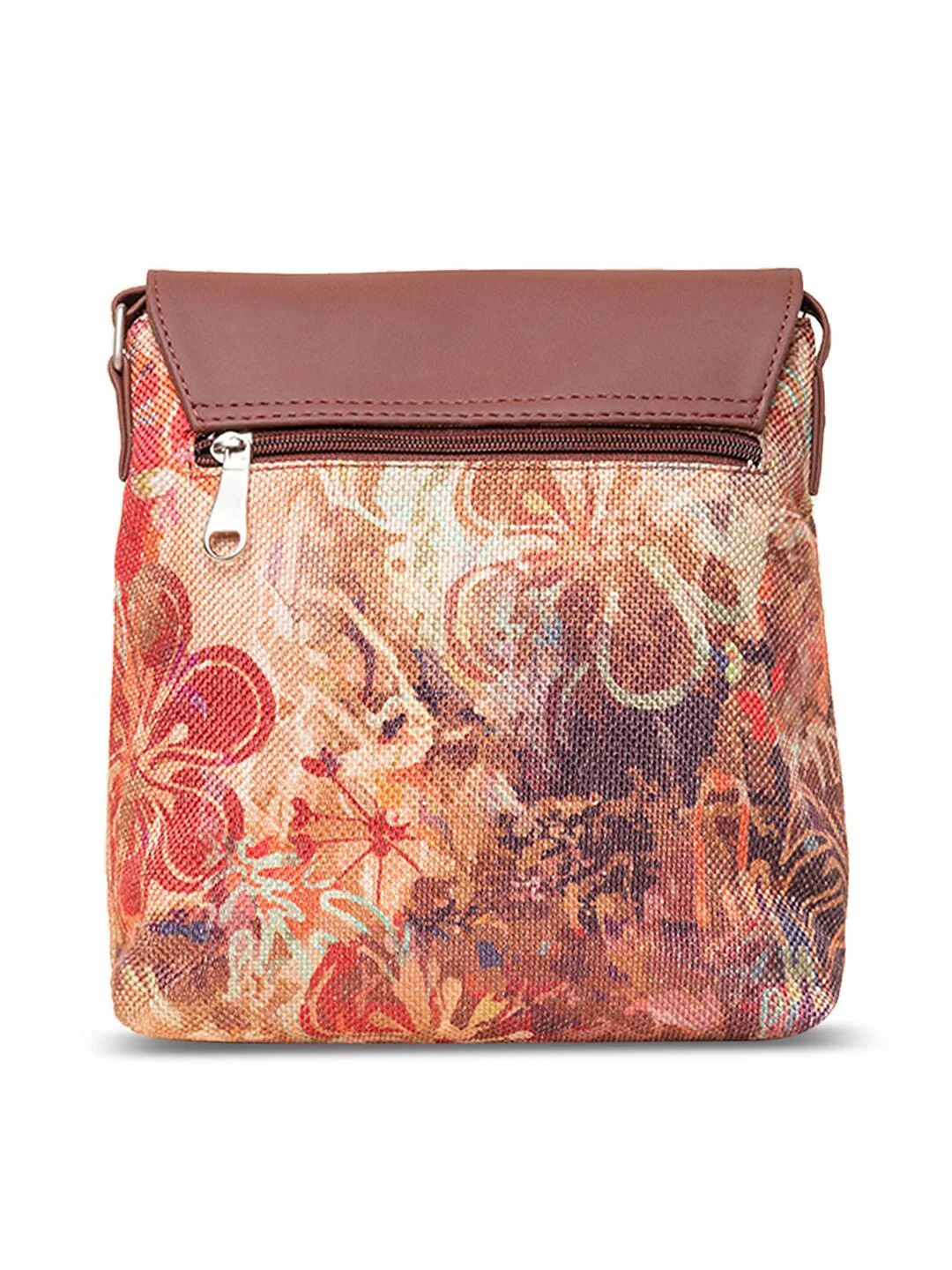 ZOUK Floral Printed Structured Sling Bag - Image 4
