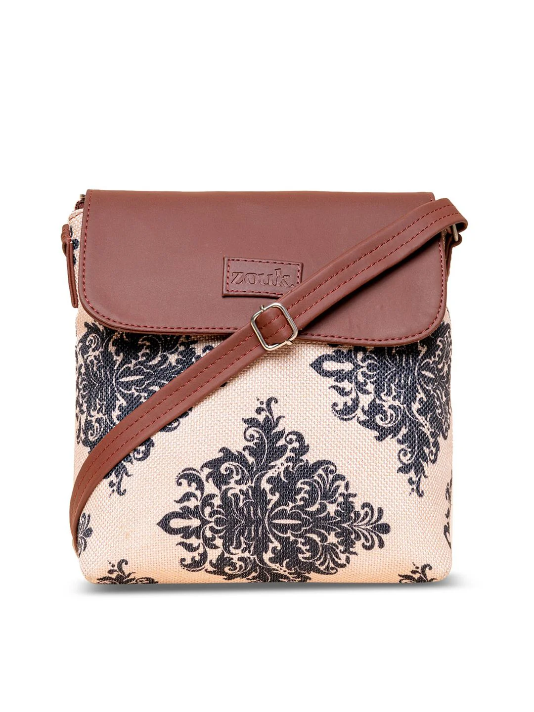 ZOUK Floral Printed Structured Sling Bag - Image 3