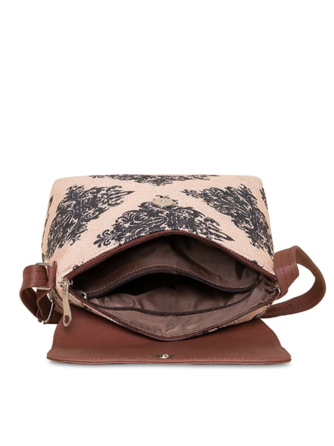 ZOUK Floral Printed Structured Sling Bag - Image 4