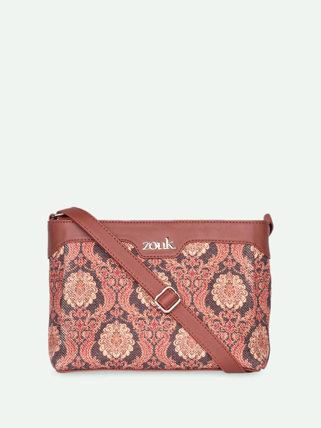 ZOUK Floral Printed Structured Sling Bag - Image 3