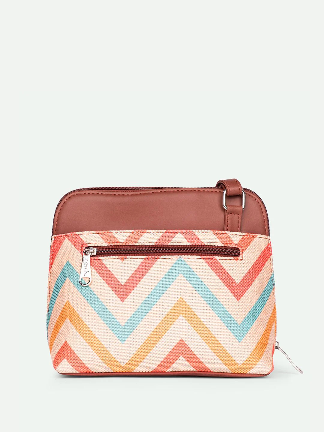 ZOUK Geometric Printed Structured Sling Bag - Image 4