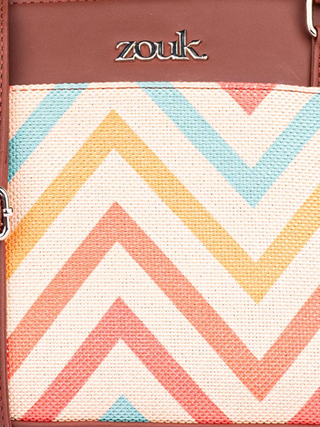 ZOUK Geometric Printed Structured Sling Bag - Image 7