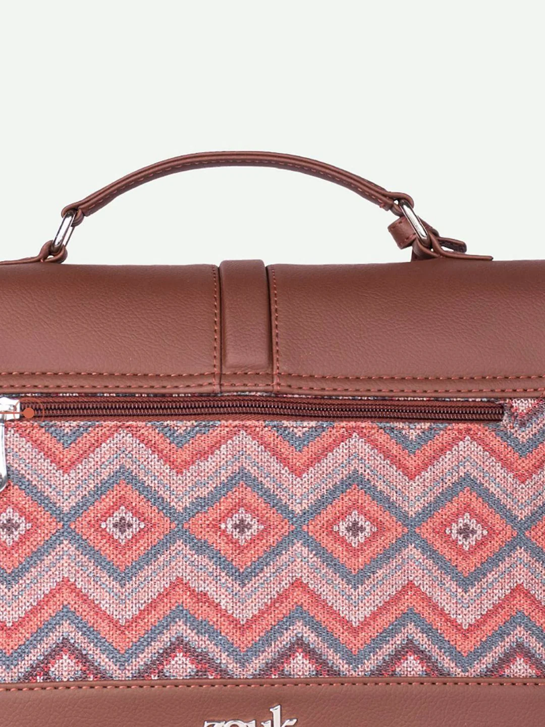 ZOUK Gwalior Weaves Printed Structured Satchel - Image 6