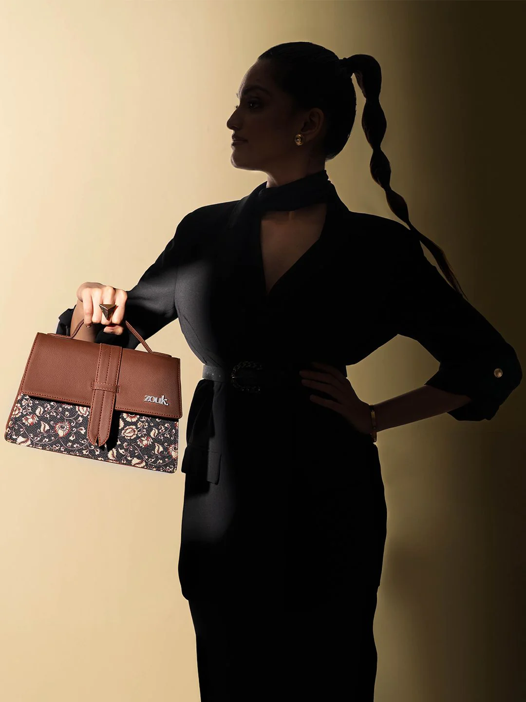 ZOUK Kriti Sanon - Chittoor Blue Kalamkari Iconic Evening Structured Satchel - Image 2
