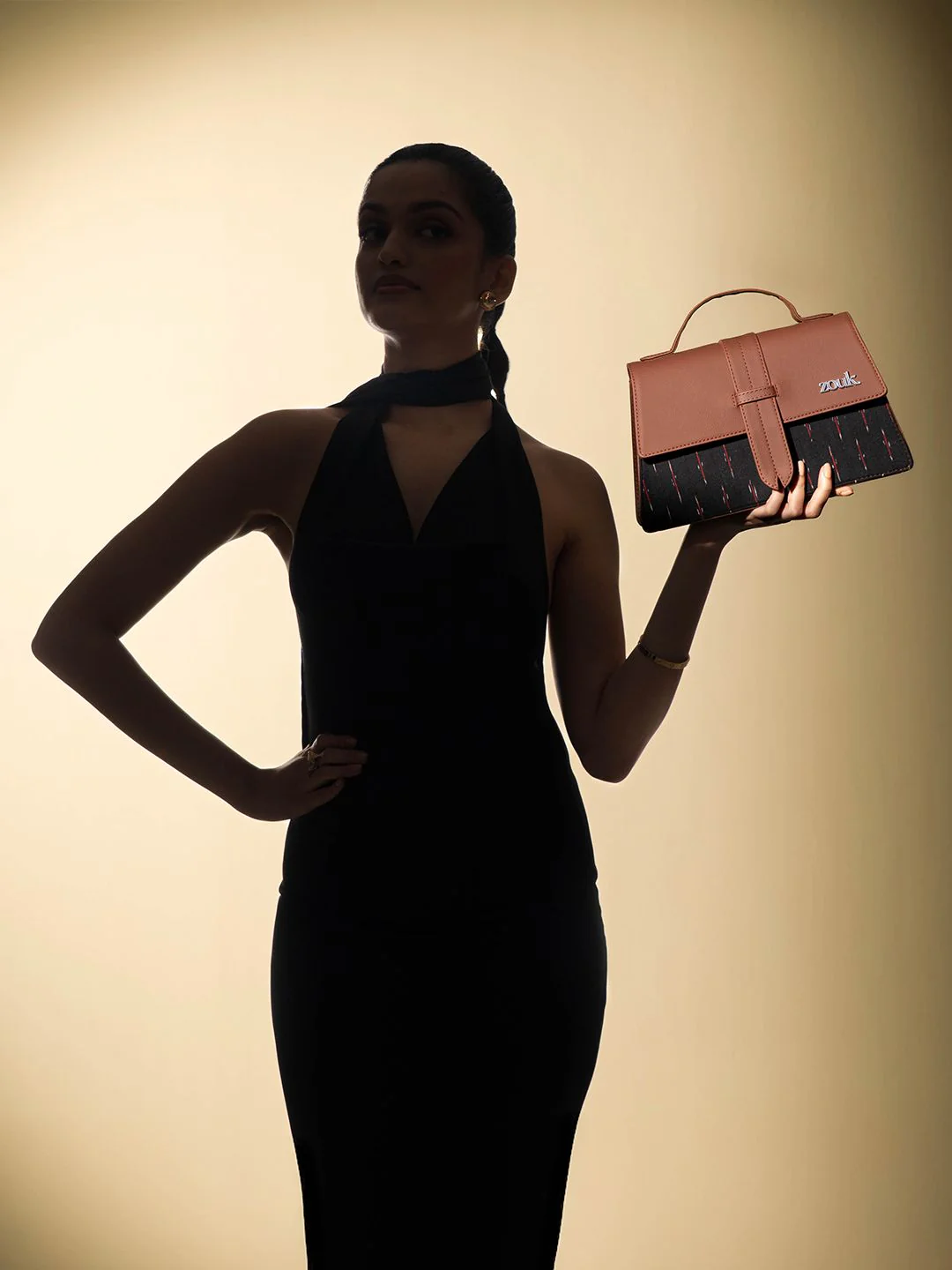 ZOUK Kriti Sanon - Ikat GreRed Iconic Evening Structured Satchel - Image 2