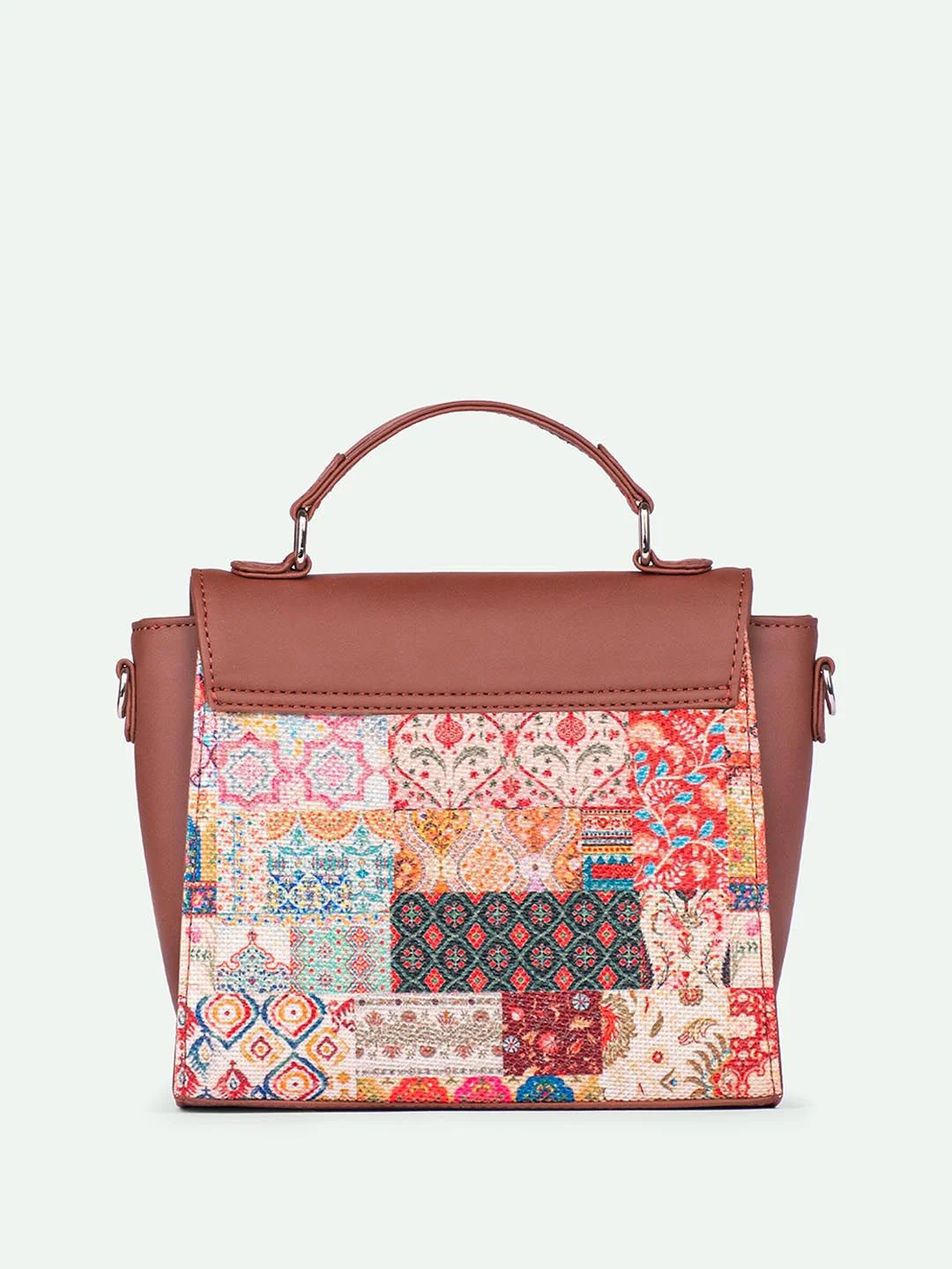 ZOUK Kutch Gamthi Ethnic Motifs Printed Structured Handheld Bag - Image 3