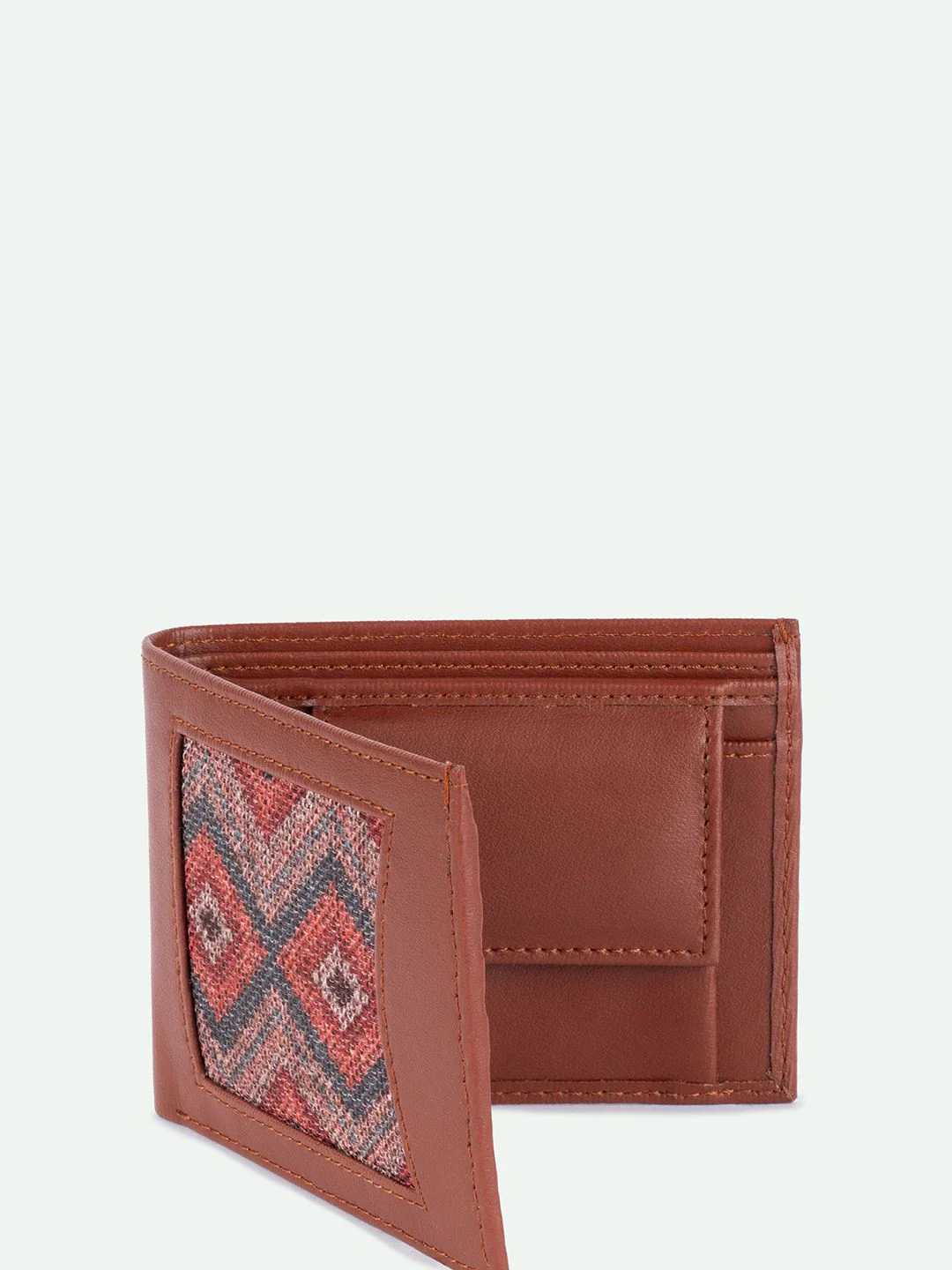 ZOUK Men Geometric Textured Leather Two Fold Wallet - Image 3