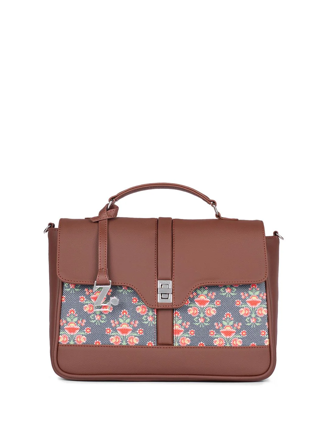 ZOUK Mughal Garden Printed Structured Satchel - Image 2