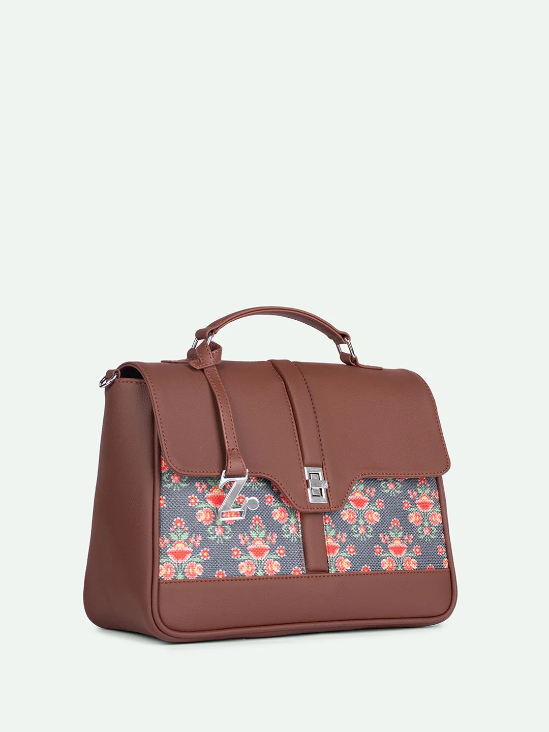 ZOUK Mughal Garden Printed Structured Satchel - Image 3
