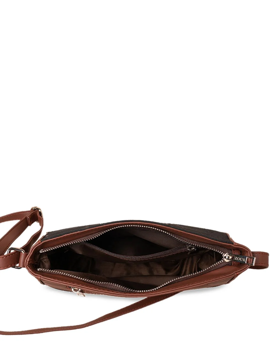 ZOUK Multicoloured Colourblocked Structured Sling Bag with Tasselled - Image 6