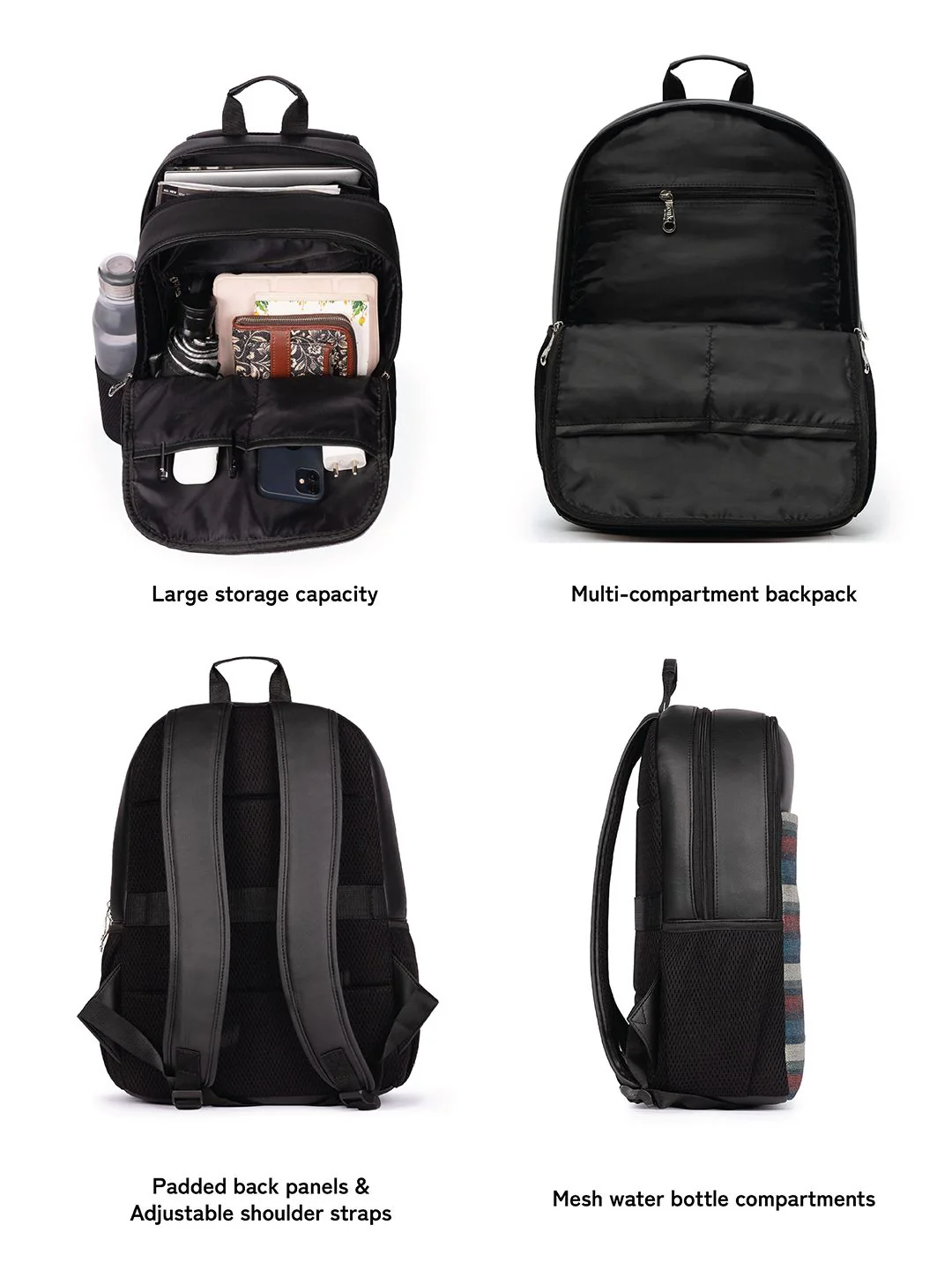 ZOUK Mysore Mosaic Striped Backpack with Compression Straps - 16 L - Image 7