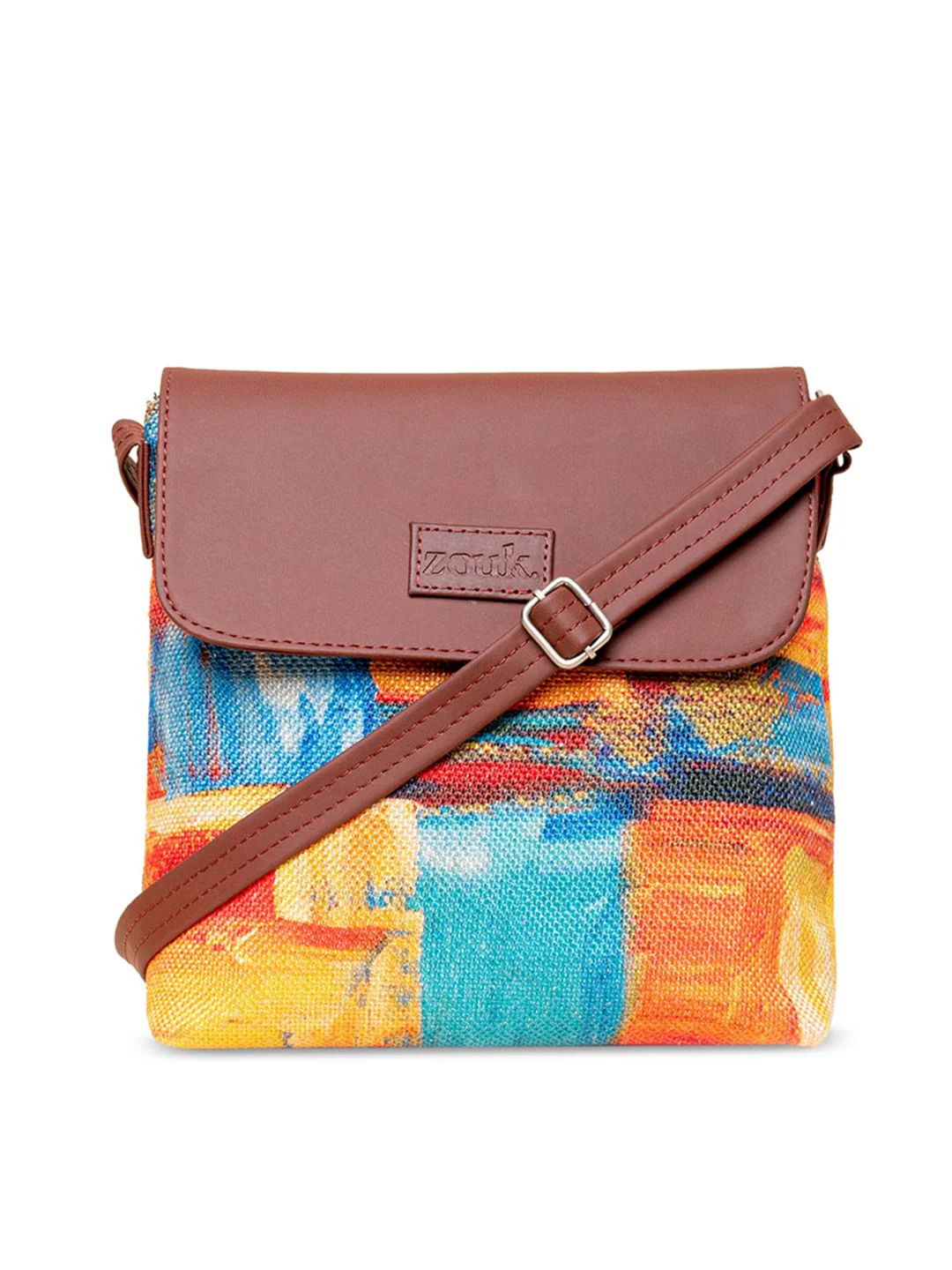 ZOUK Printed Structured Sling Bag - Image 2