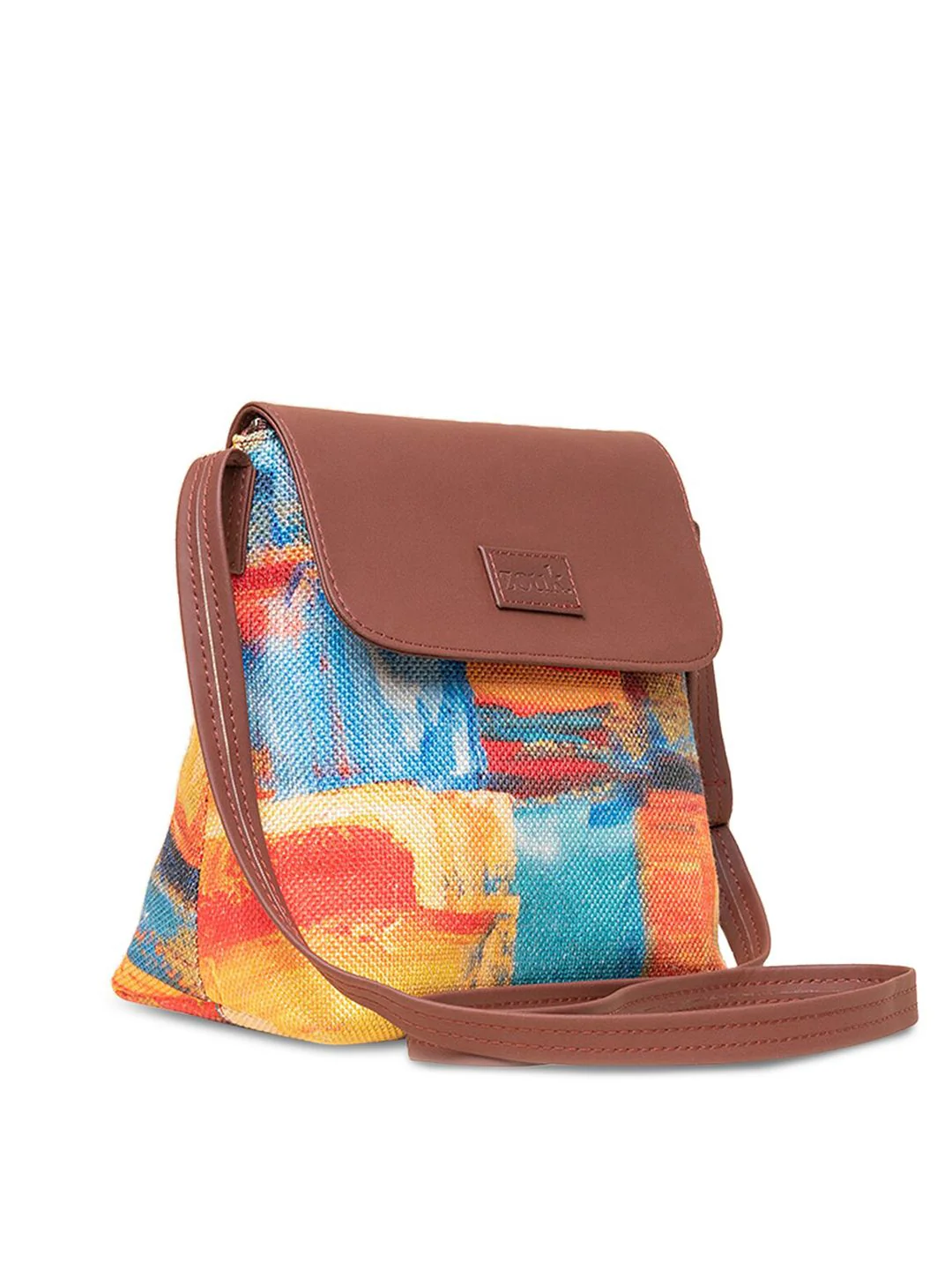 ZOUK Printed Structured Sling Bag - Image 5