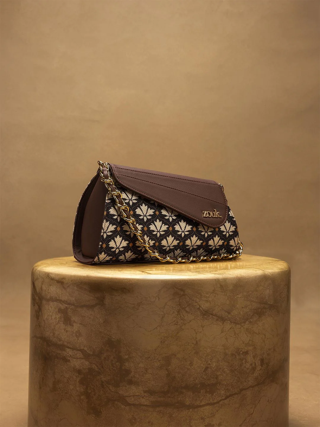 ZOUK Printed Structured Sling Bag