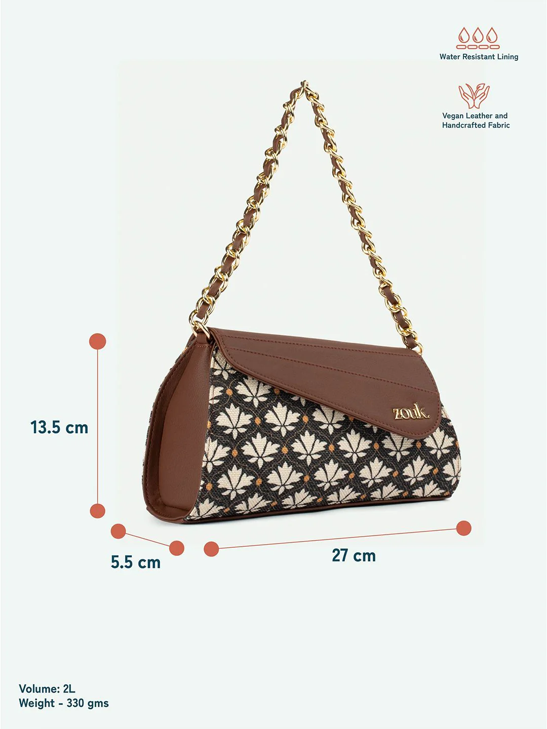 ZOUK Printed Structured Sling Bag - Image 7