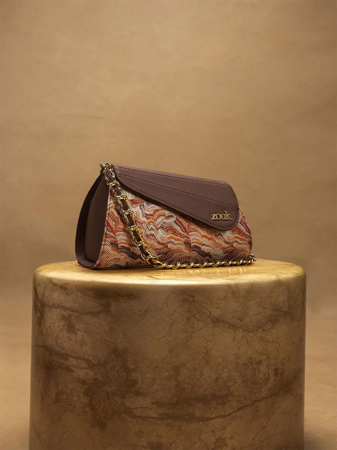 ZOUK Printed Structured Sling Bag
