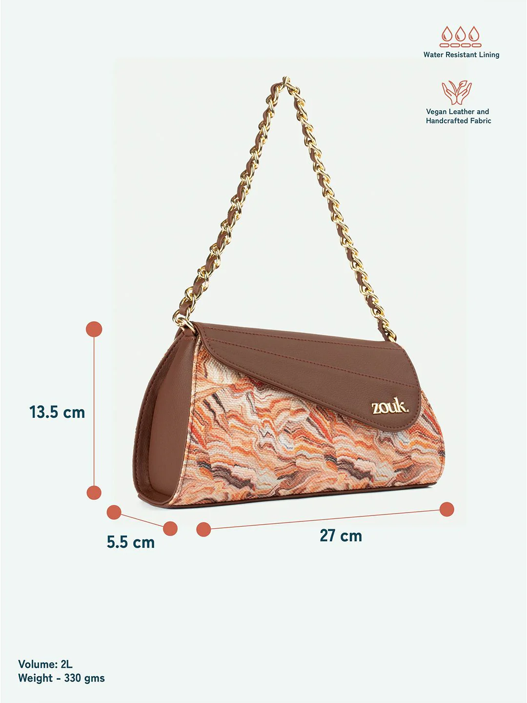 ZOUK Printed Structured Sling Bag - Image 7