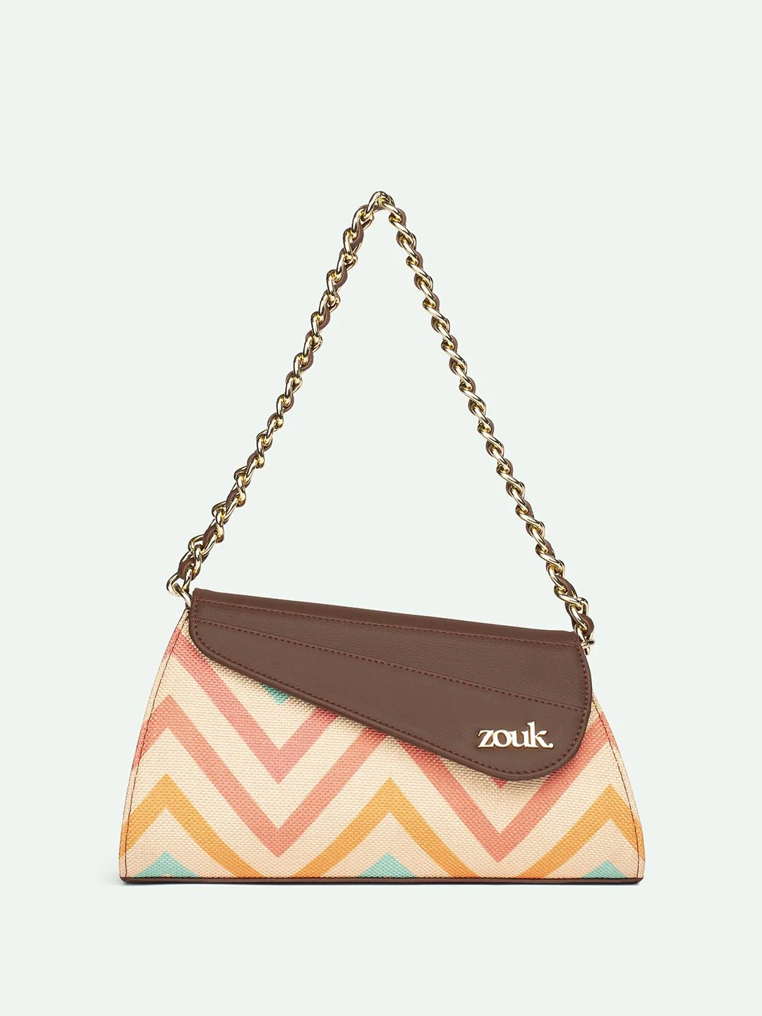 ZOUK Printed Structured Sling Bag with Quilted - Image 2