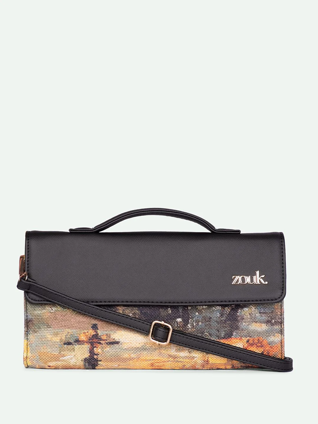 ZOUK Rhea Kapoor Bombay Tapestry Textured Water Resistant Jute Envelope Clutch - Image 2