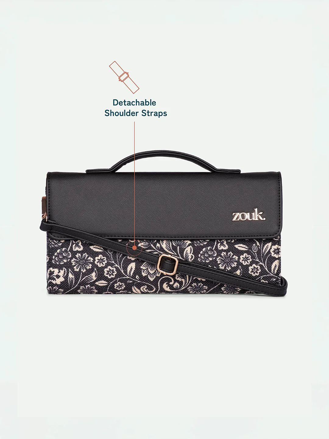 ZOUK Rhea Kapoor FloMotif Textured Water Resistant Jute Envelope Clutch - Image 4