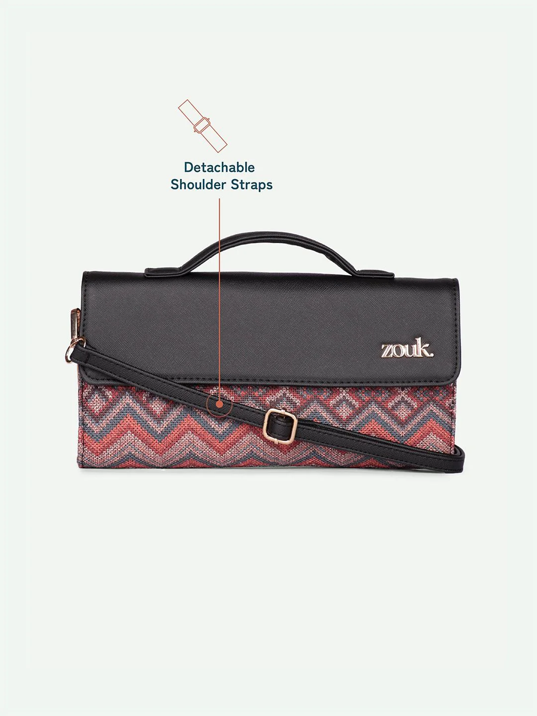 ZOUK Rhea Kapoor Gwalior Weaves Textured Water Resistant Jute Envelope Clutch - Image 4