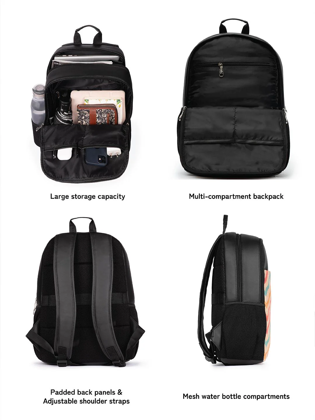 ZOUK Unisex Geometric Printed Water Resistance Backpack Up to 16 inch - Image 4
