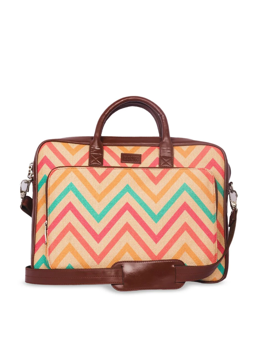 ZOUK Unisex Multicoloured Printed Vegan Leather 16 Inch Laptop Bag - Image 3