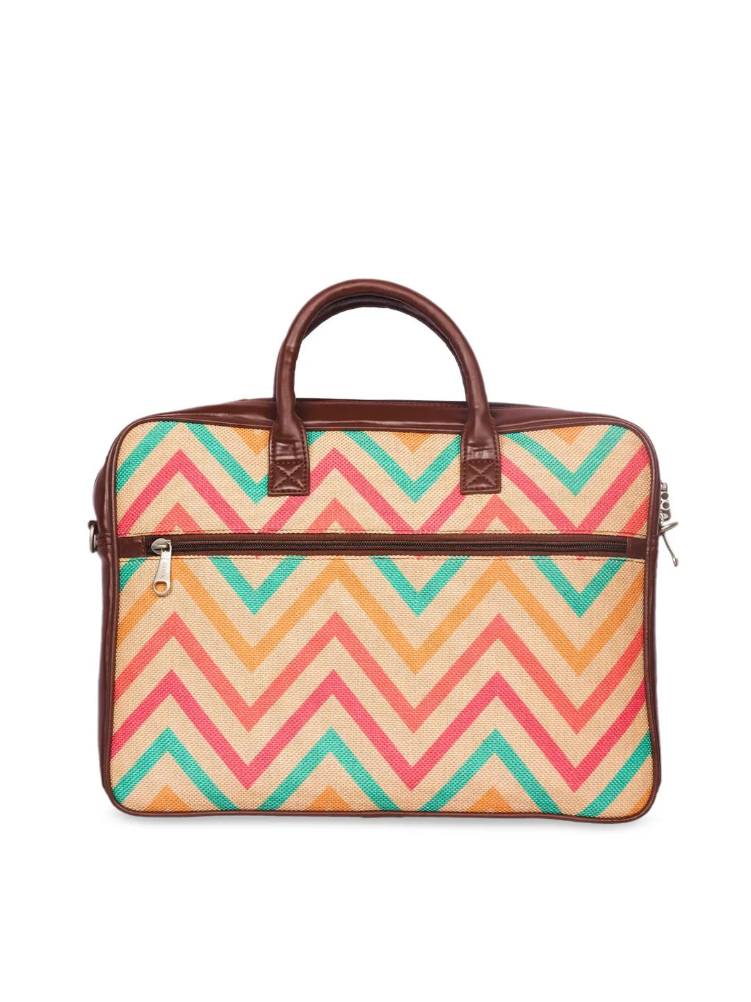 ZOUK Unisex Multicoloured Printed Vegan Leather 16 Inch Laptop Bag - Image 4