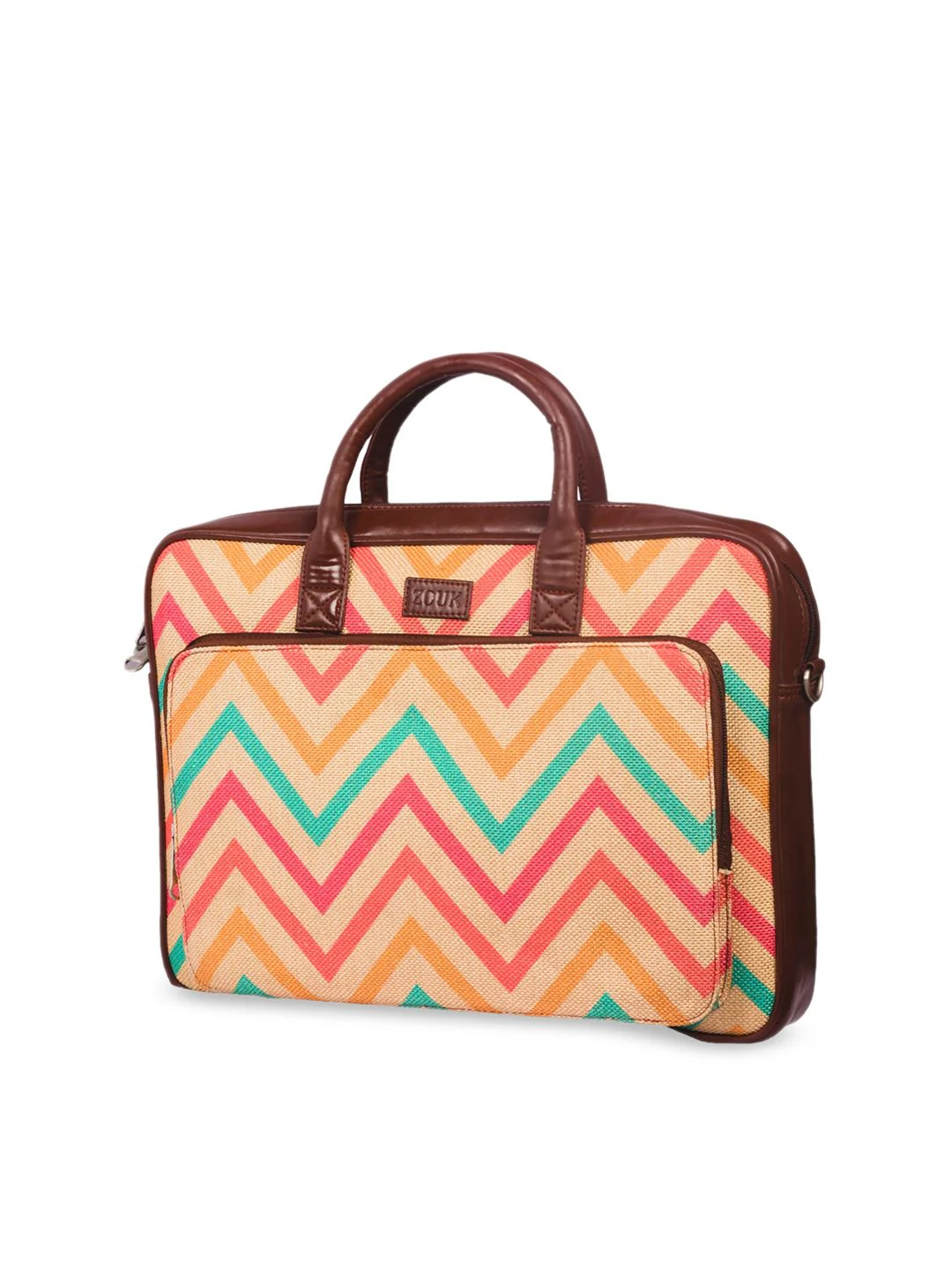 ZOUK Unisex Multicoloured Printed Vegan Leather 16 Inch Laptop Bag - Image 5