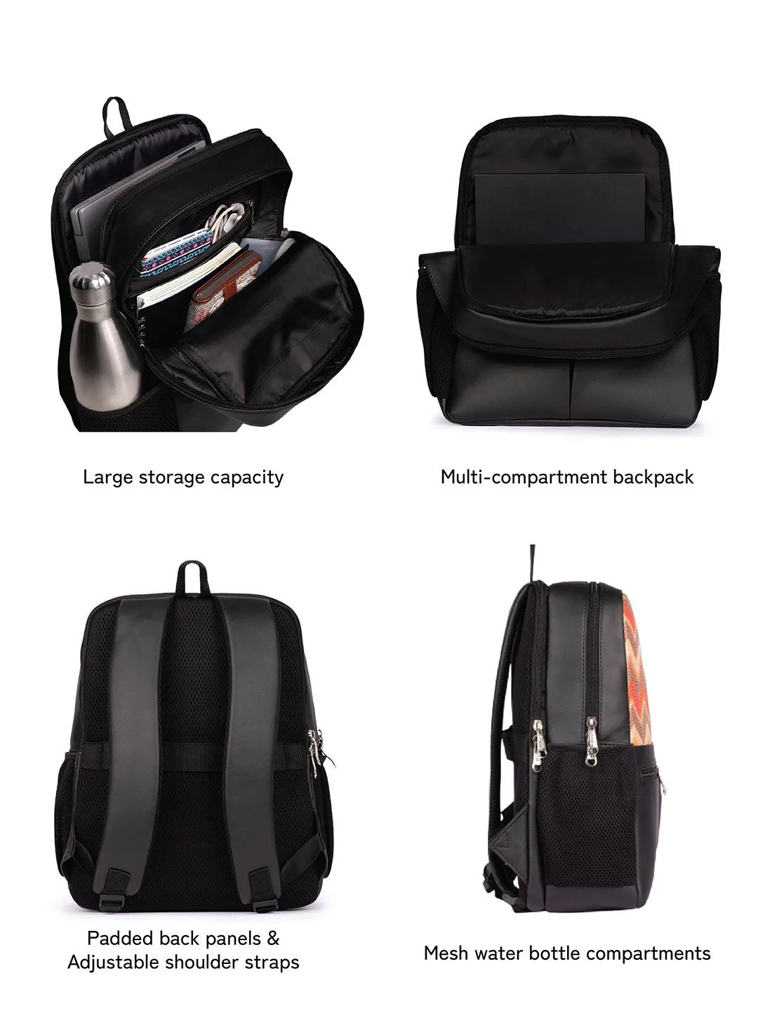 ZOUK Unisex Textured Synthetic Backpacks - Image 5