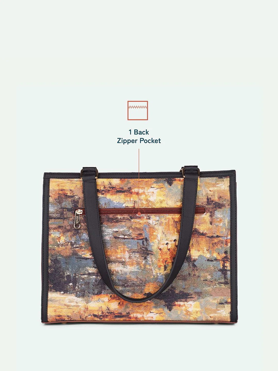 ZOUK Women Abstract Printed Shopper Rhea Kapoor Tote Bag - Bombay Tapestry - Image 5