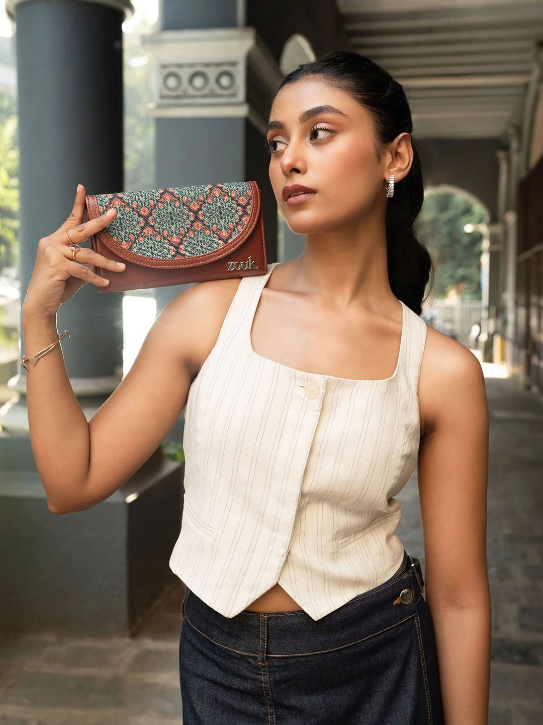 ZOUK Women Ethnic Motifs Printed Kolkata Nouveau Kyra Flap Wallet - Image 6