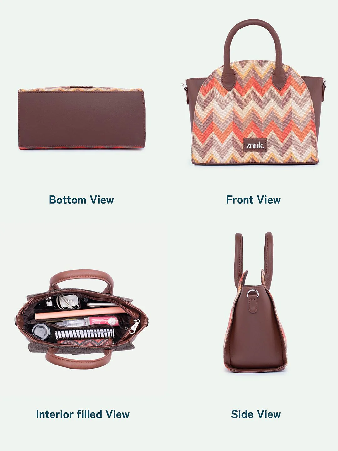 ZOUK Women Geometric Printed Swagger Handheld Bag - Image 6