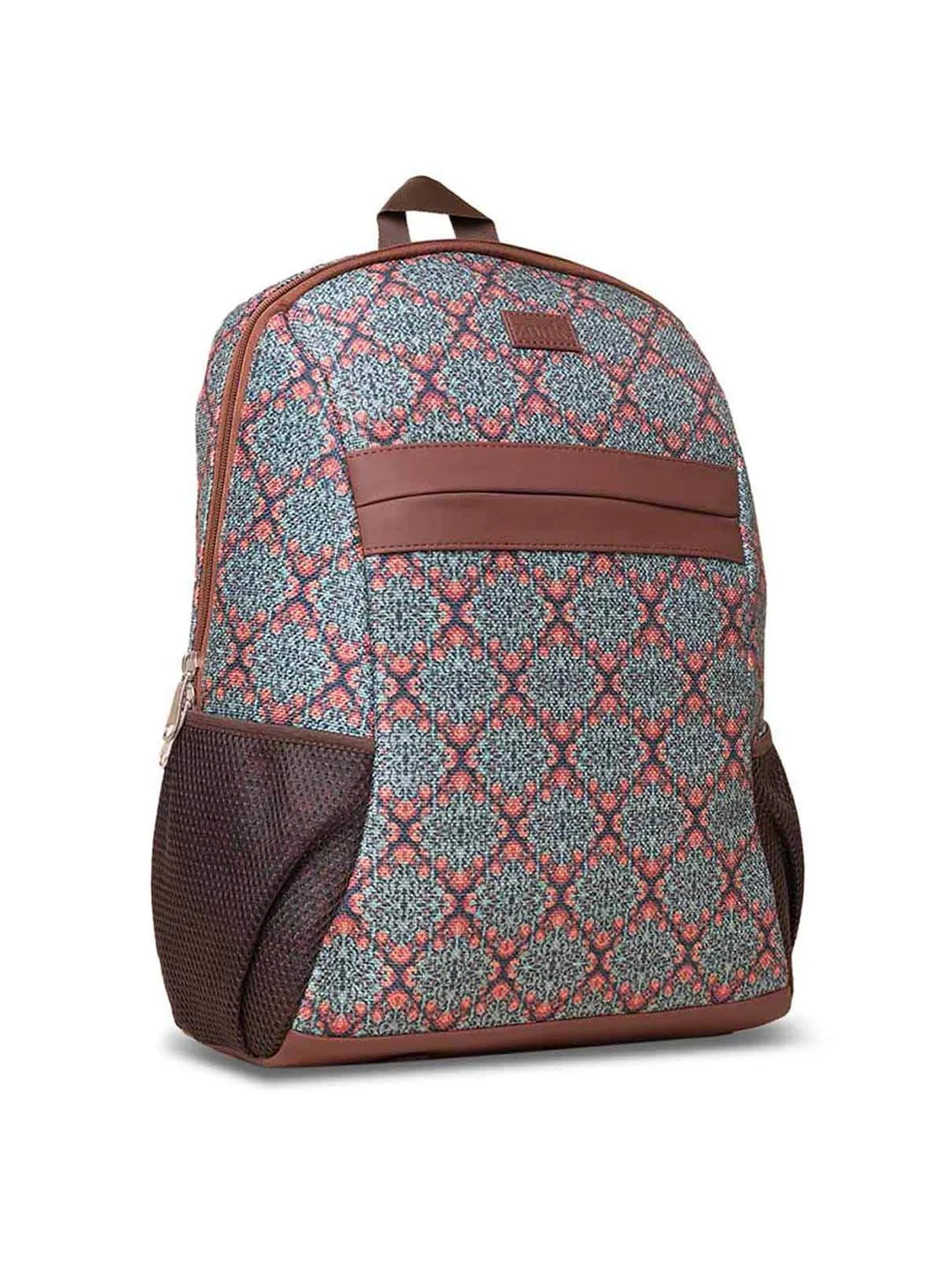 ZOUK Women Green & Black Geometric Backpack - Image 3