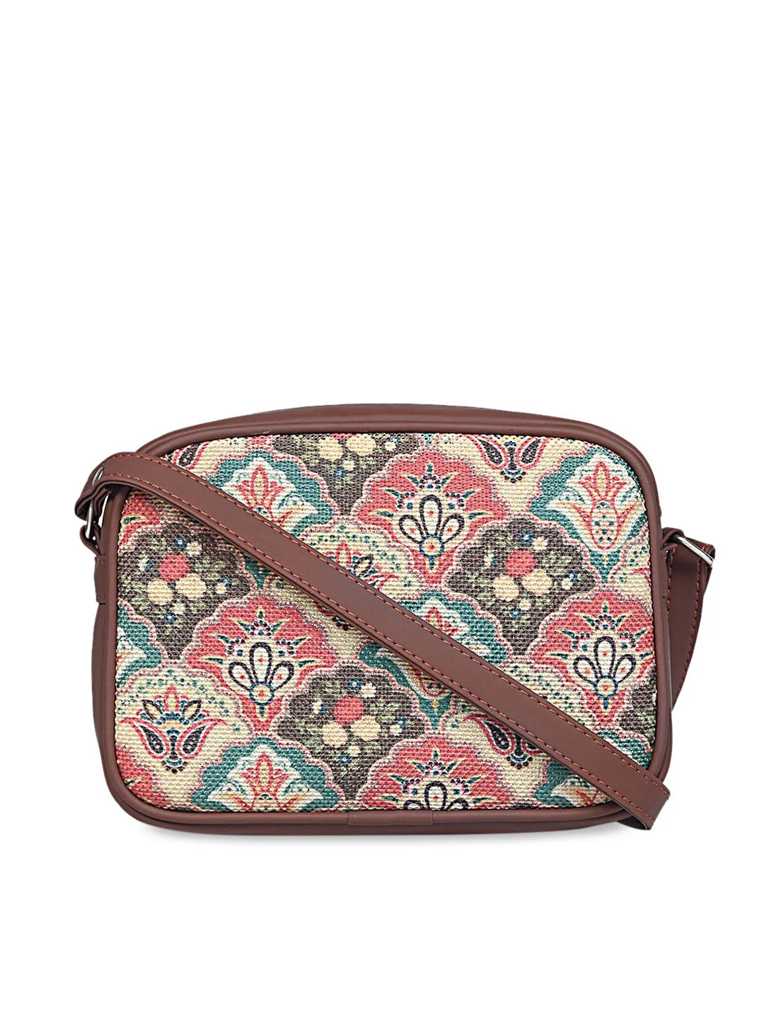 ZOUK Women Multicoloured Ethnic Motifs Structured Sling Bag - Image 2
