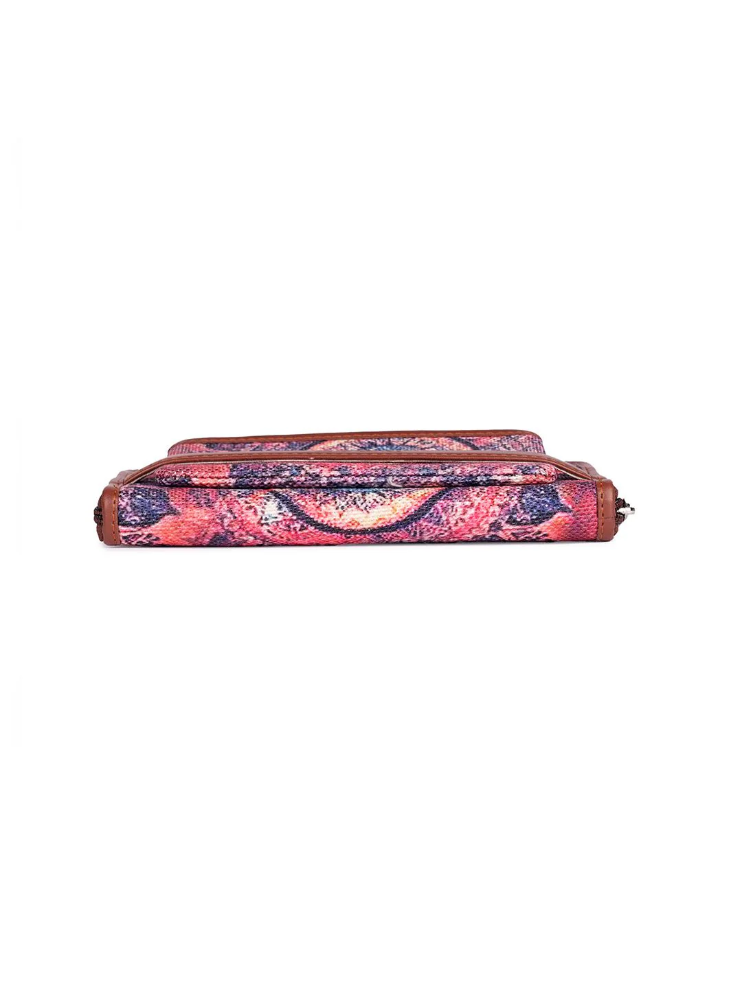 ZOUK Women Pink & Blue Printed Vegan Leather Zip Around Wallet - Image 7