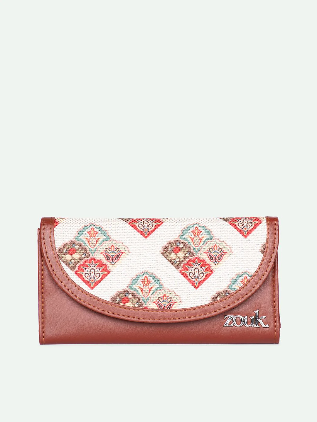 ZOUK Women Seashell Motif White Kyra Flap Wallet - Image 2