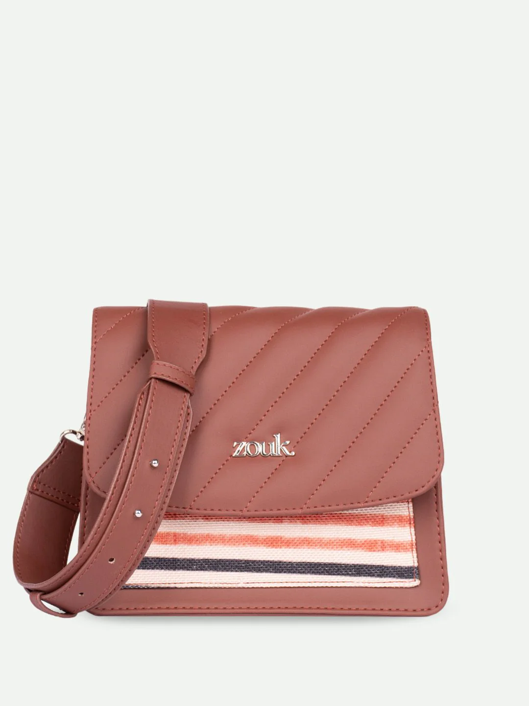 ZOUK Women Stripes Structured Basic Sling Bag - Image 2